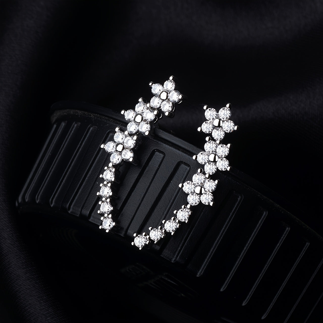 Floral Rhinestone Earrings