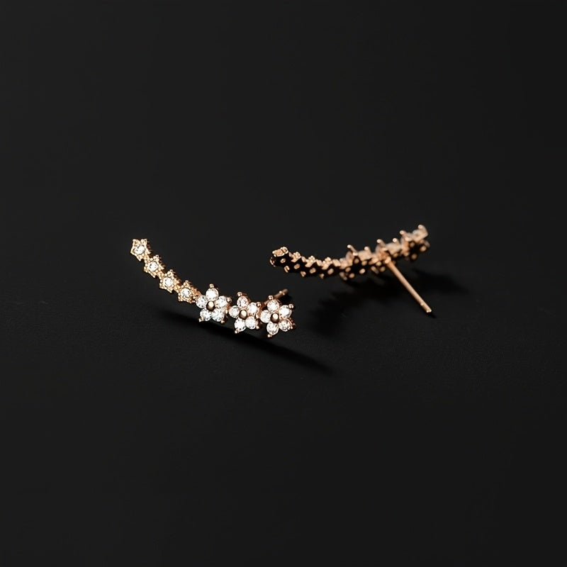 Floral Rhinestone Earrings