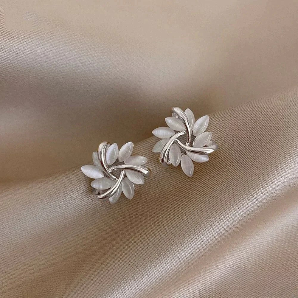 Opal Flower Earrings