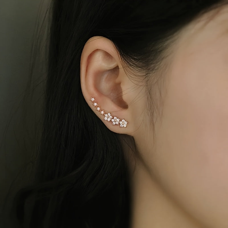 Floral Rhinestone Earrings