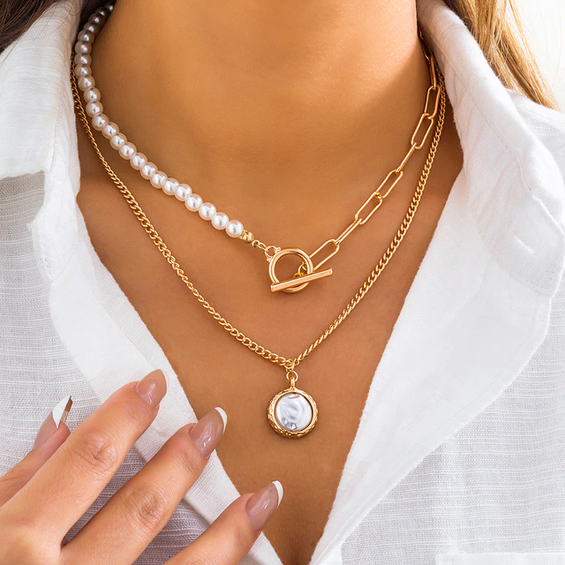 Vintage Multi-Layered Pearl Necklace
