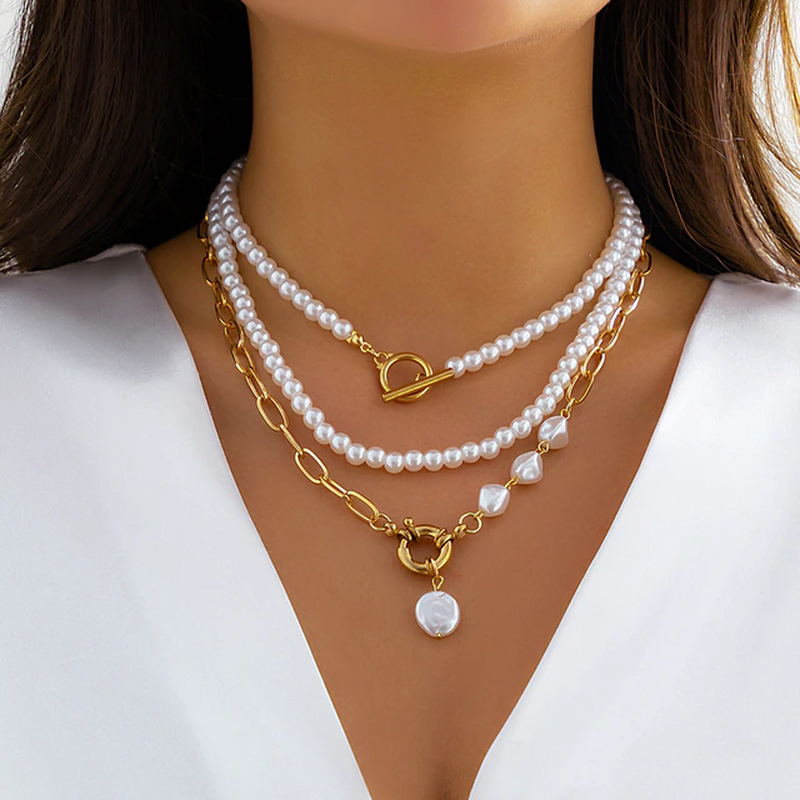 Vintage Multi-Layered Pearl Necklace